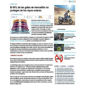 Qvision El 90% de las gafas de sol que se venden en mercadillos y bazares son perjudiciales. El referente