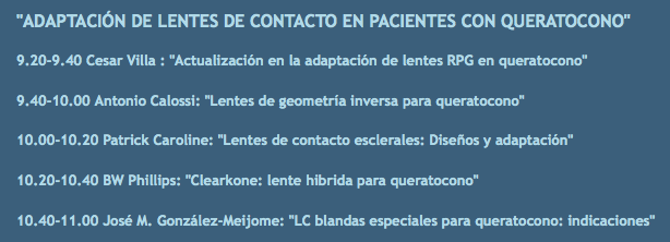 I Simposio de Queracotono y Lentes de contacto (UCM)