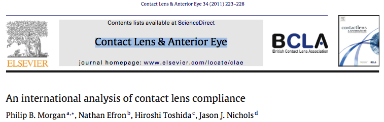 Incumplidores en el uso de lentes de contacto: Estudio Internacional